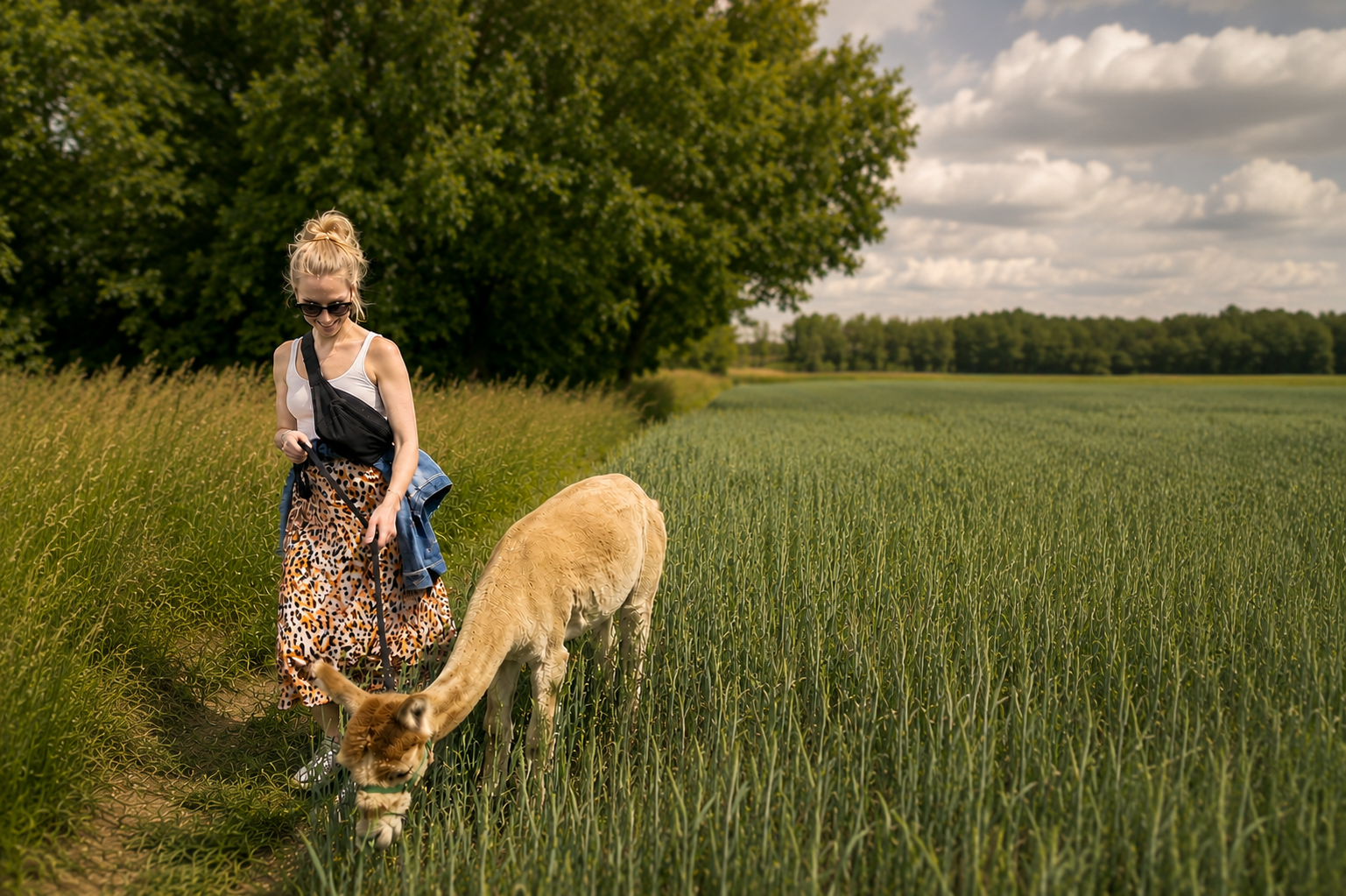 VIP-Alpaka Wanderung in Brandenburg